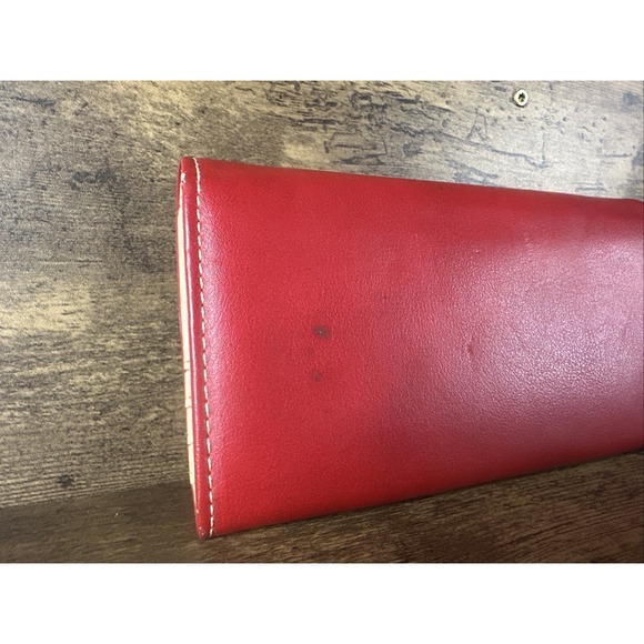 Rare Michael Kors Red Multi Pocket Clamp Close Wristlet Wallet Fast Shipping - Picture 5 of 13